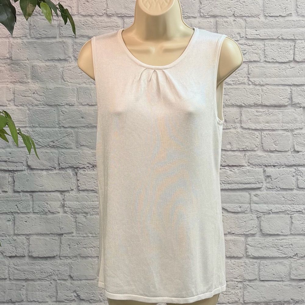 White House Black Market White Sleeveless Top